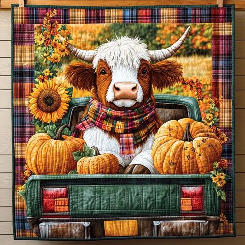 Autumn Harvest Ride Quilted Blanket
