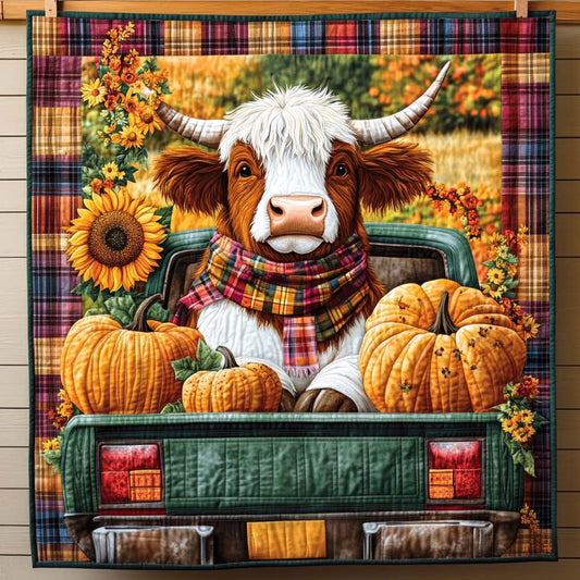 Autumn Harvest Ride Quilted Blanket