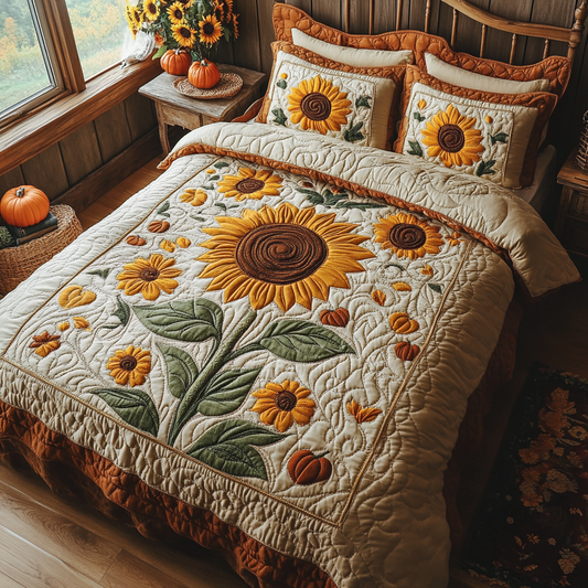 Autumn Sunrise 3-Piece Quilted Bedding Set