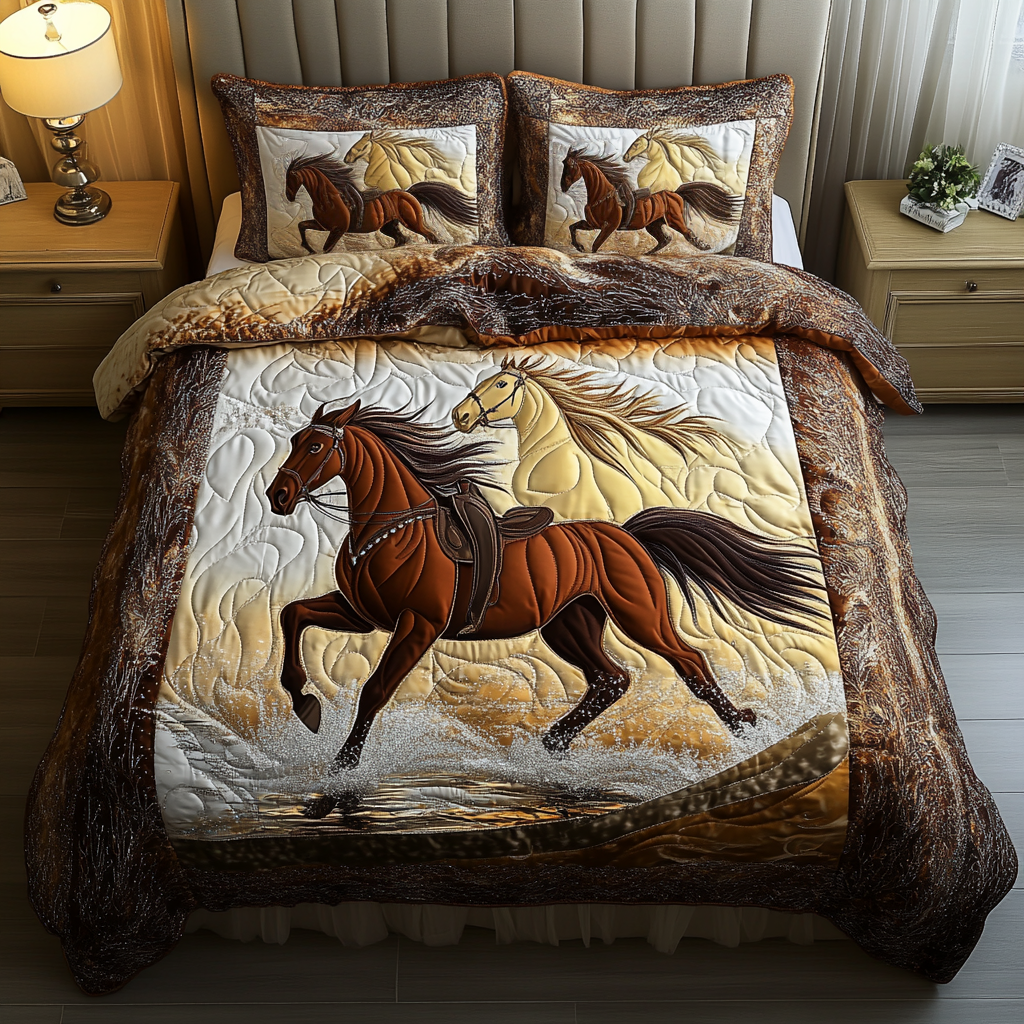 Autumn Trot 3-Piece Quilted Bedding Set