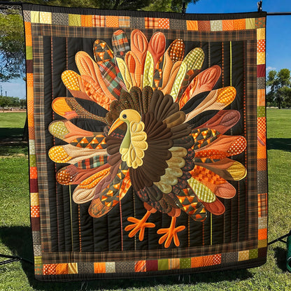Autumn Turkey Quilted Blanket