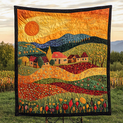 Autumn Village Quilted Blanket