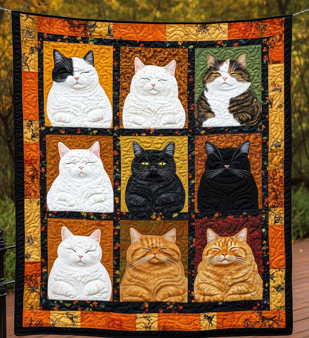 Autumn Whiskers Quilted Blanket