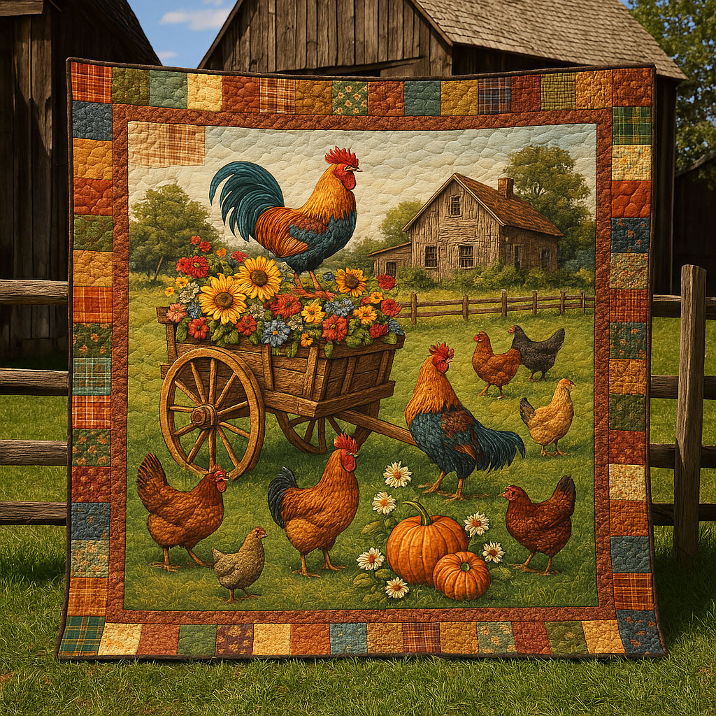 Autumn on the Farm Quilted Blanket