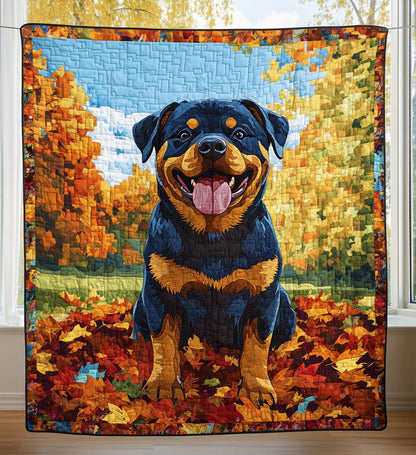 Autumn's Best Friend Quilted Blanket