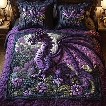 Azure Flame 3-Piece Quilted Bedding Set