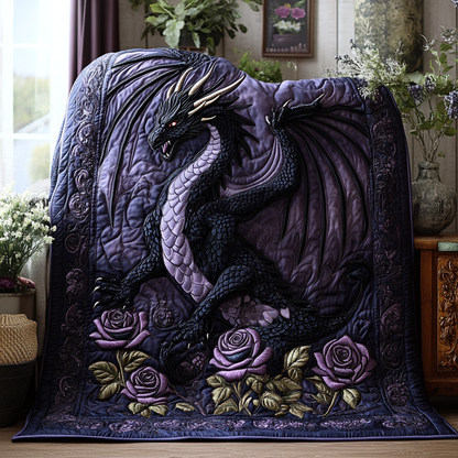 Azure Inferno Quilted Blanket