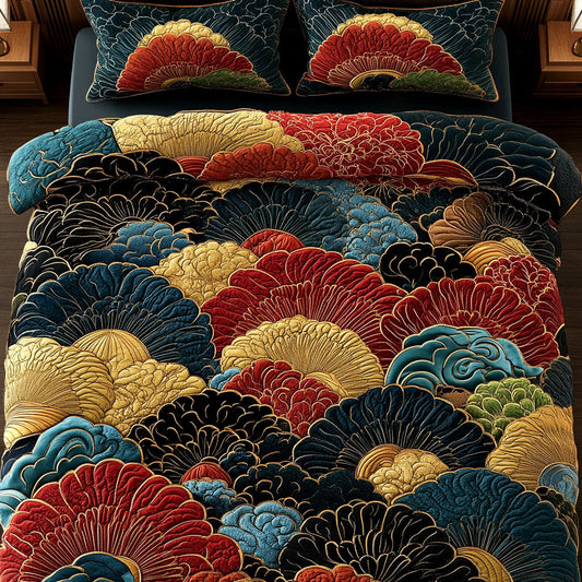 Azure Layers 3-Piece Quilted Bedding Set