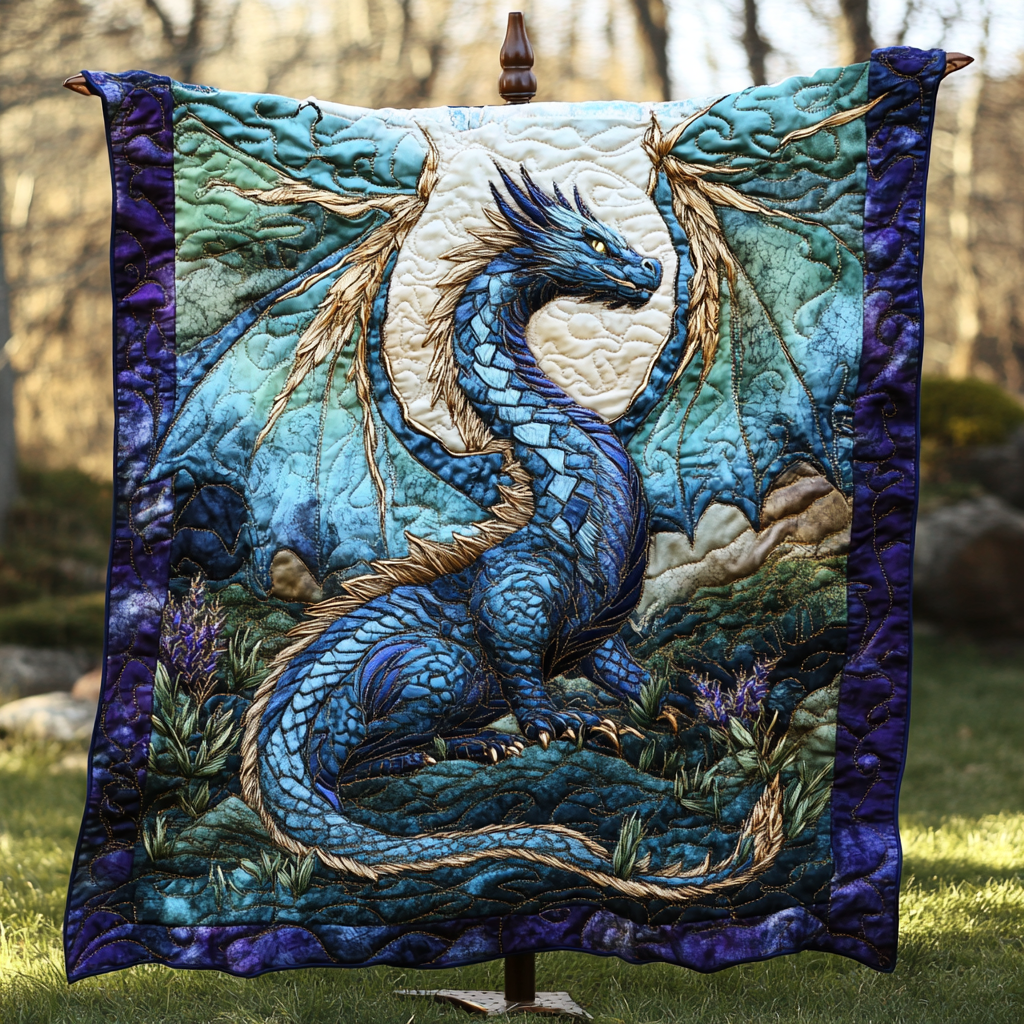 Azure Warden Quilted Blanket