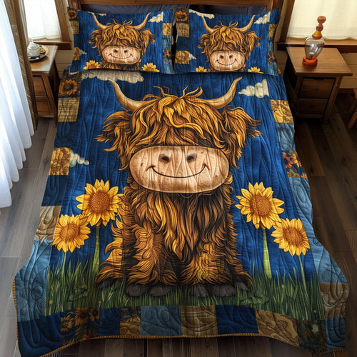 Baby Highland Cow 3-Piece Quilted Bedding Set