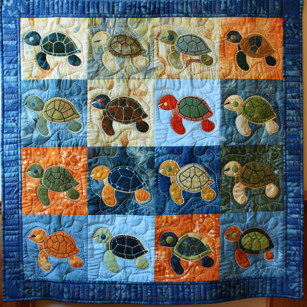 Baby Turtle Quilted Blanket