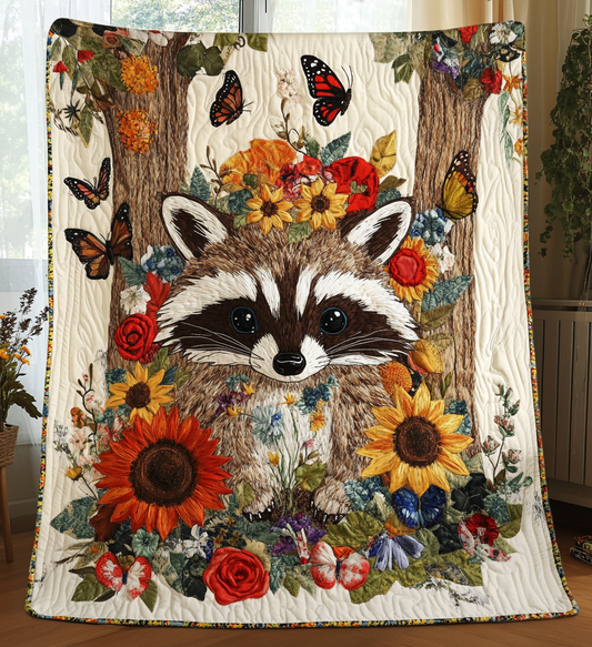 Baby Raccoon Quilted Blanket