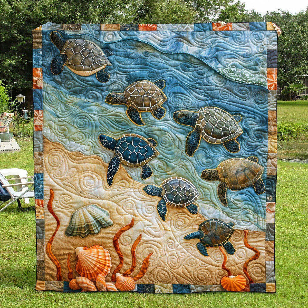 Baby Turtle Voyage Quilted Blanket