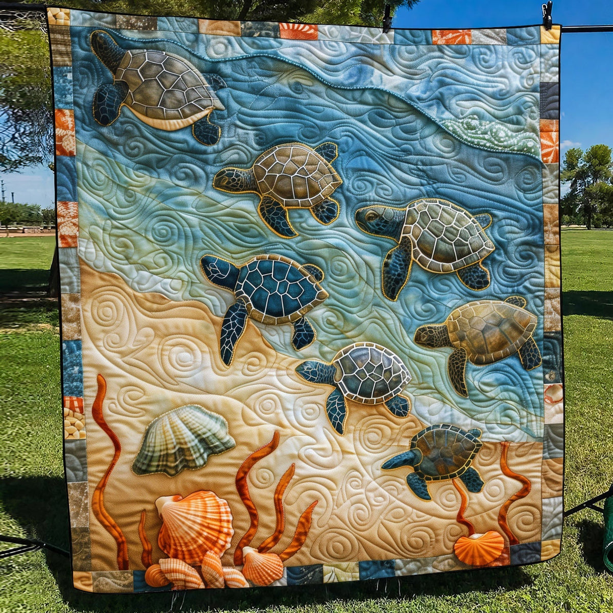 Baby Turtle Voyage Quilted Blanket