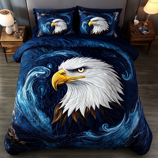 Bald Eagle Soar 3-Piece Quilted Bedding Set