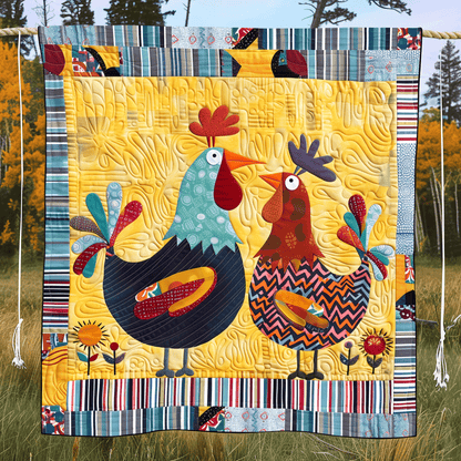 Barnyard Couple Quilted Blanket