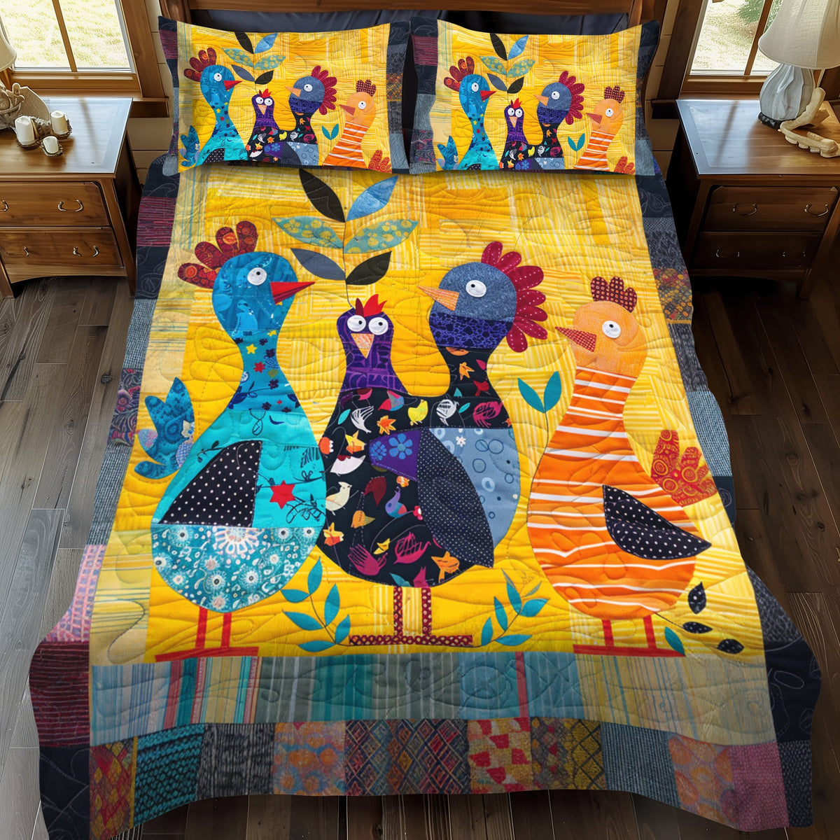 Barnyard Squad 3-Piece Quilted Bedding Set