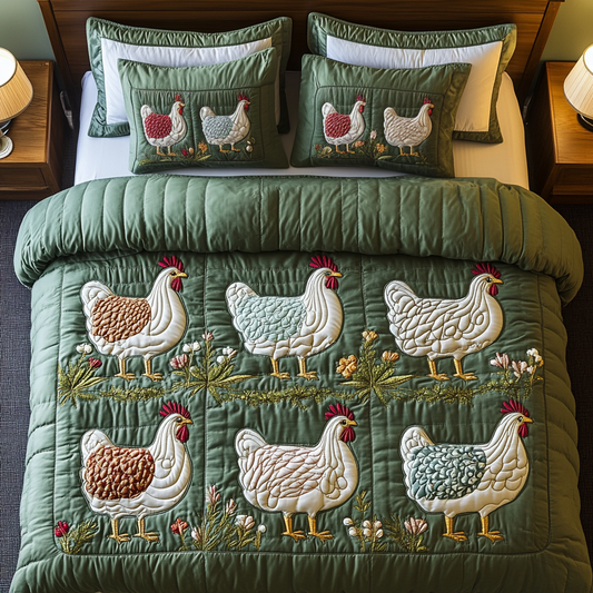 Barnyard Beauties 3-Piece Quilted Bedding Set