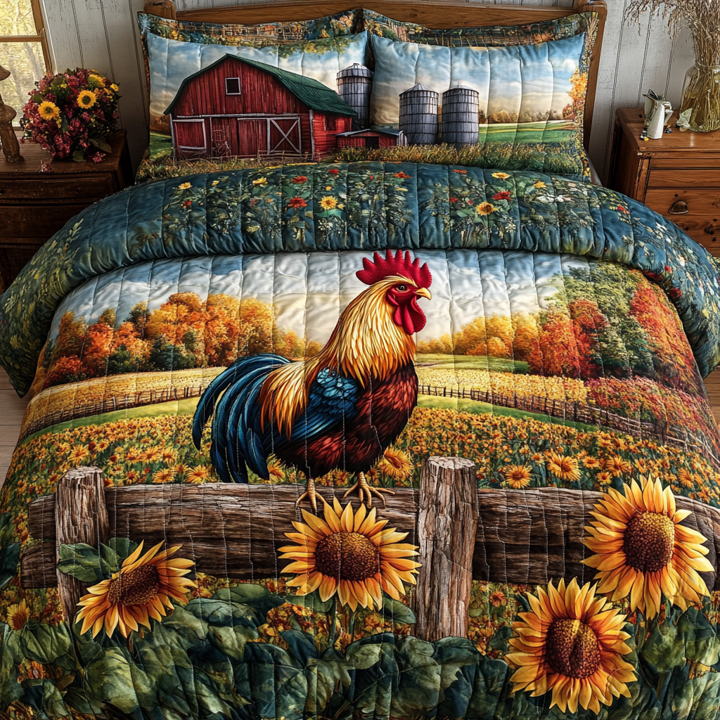 Barnyard Bliss 3-Piece Quilted Bedding Set