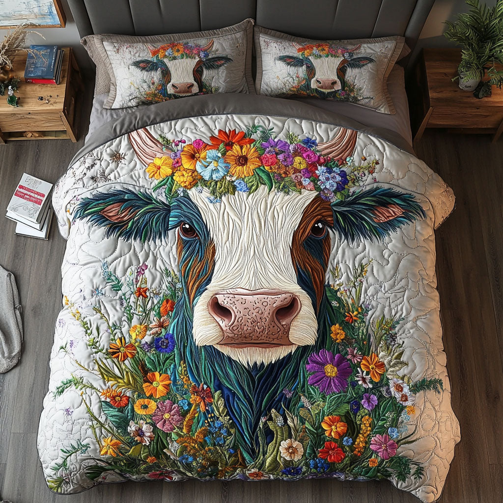 Barnyard Bloomers 3-Piece Quilted Bedding Set