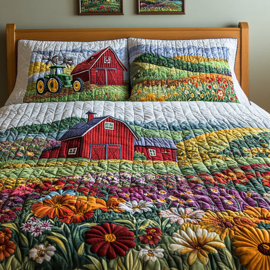 Barnyard Meadow 3-Piece Quilted Bedding Set