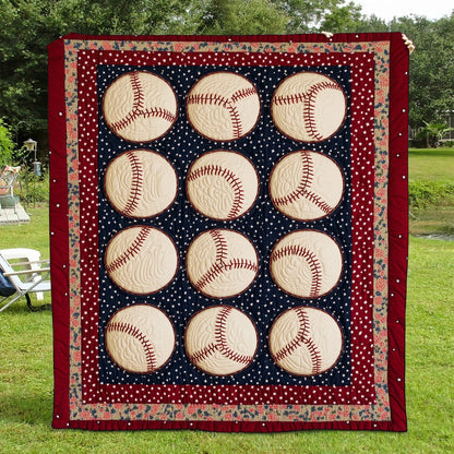 Baseball Fever Quilted Blanket