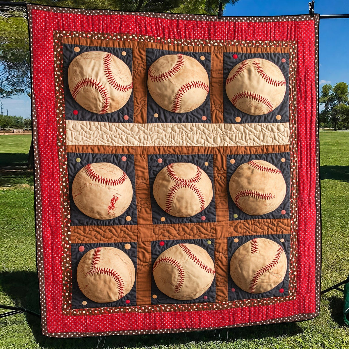 Bases Loaded Quilted Blanket