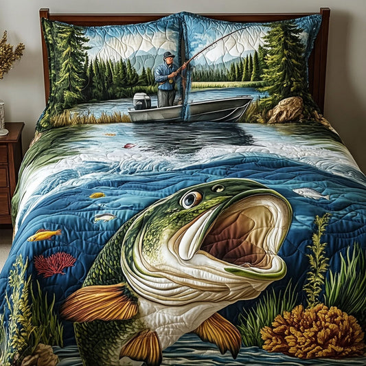 Bass Haven 3-Piece Quilted Bedding Set