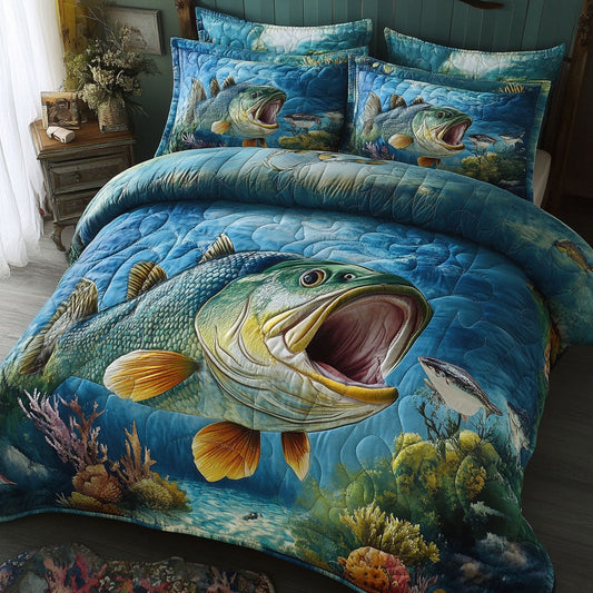 Bass Hunter 3-Piece Quilted Bedding Set