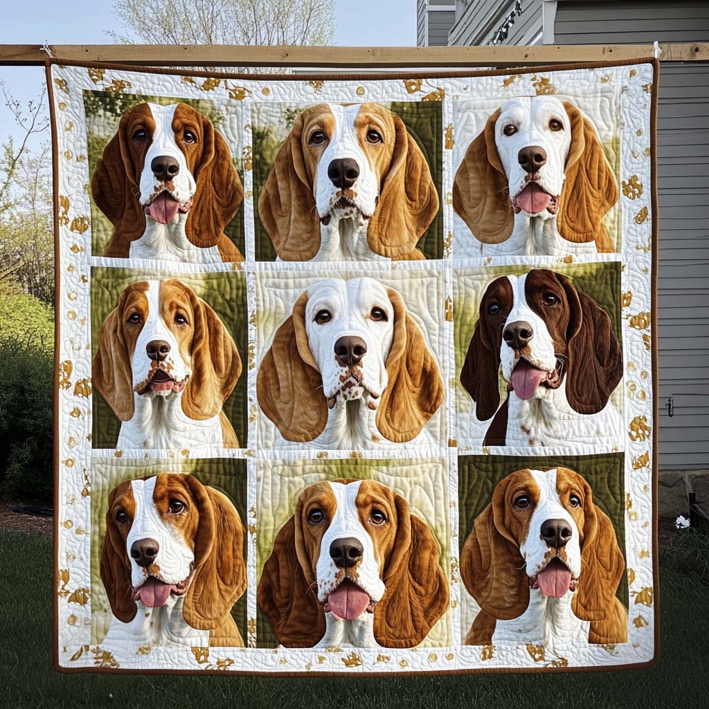 Basset Harmony Quilted Blanket