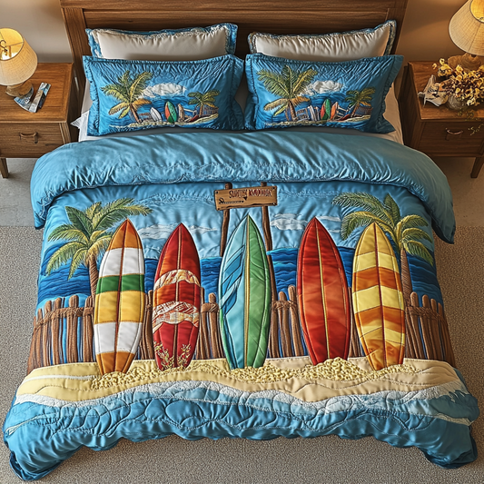 Beach Bliss 3-Piece Quilted Bedding Set
