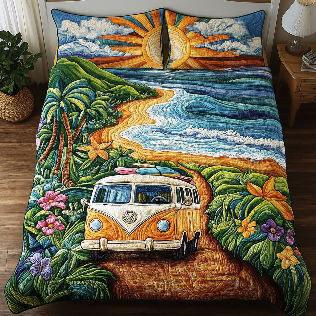Beach Breeze Journey 3-Piece Quilted Bedding Set
