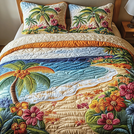 Beach Bungalow 3-Piece Quilted Bedding Set