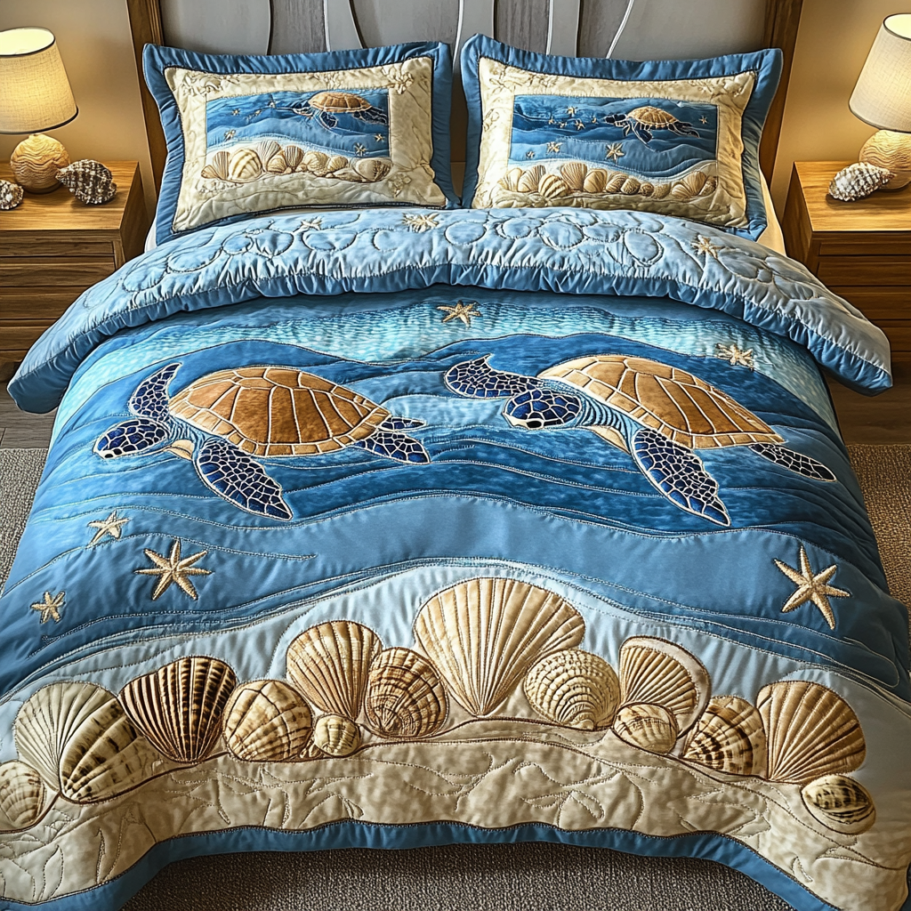 Beach Dream 3-Piece Quilted Bedding Set