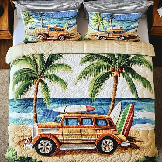 Beach Drive Vibes 3-Piece Quilted Bedding Set