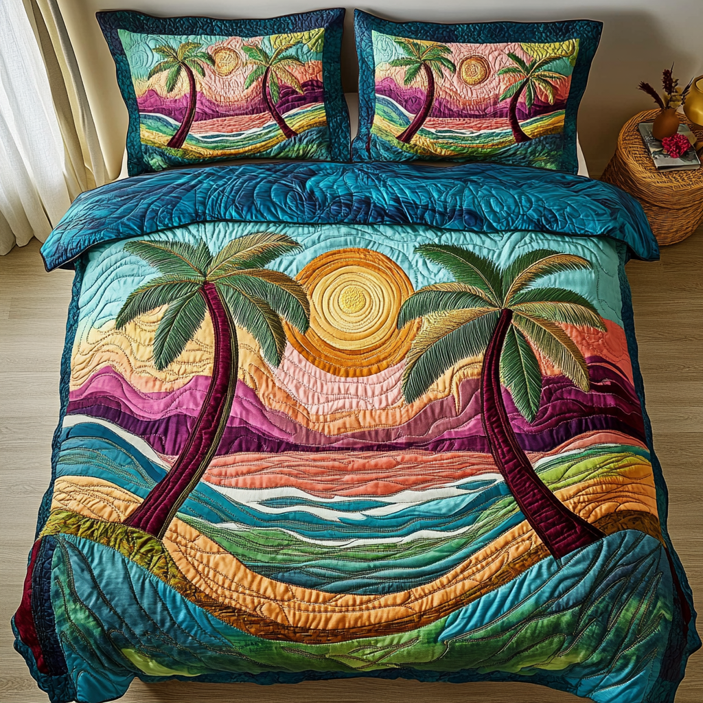 Beach Retreat 3-Piece Quilted Bedding Set