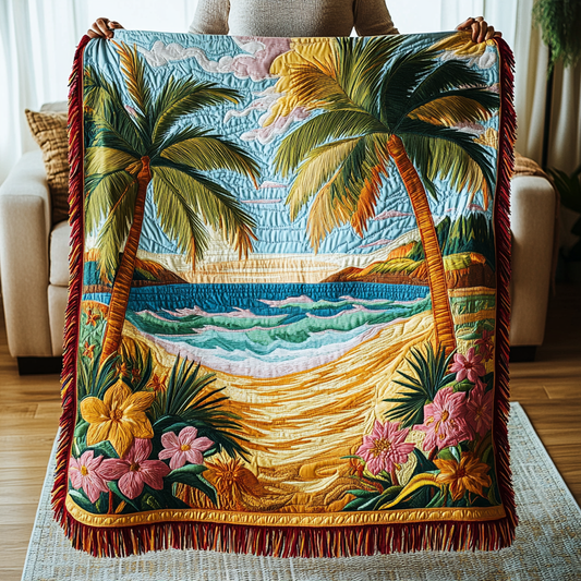 Beach Tranquil Woven Throw Blanket