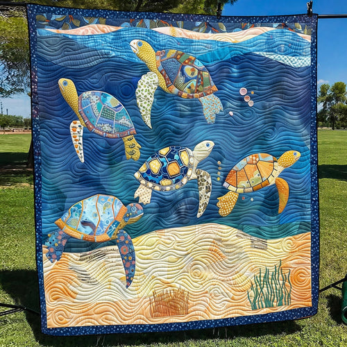 Beachcomber Turtles Quilted Blanket