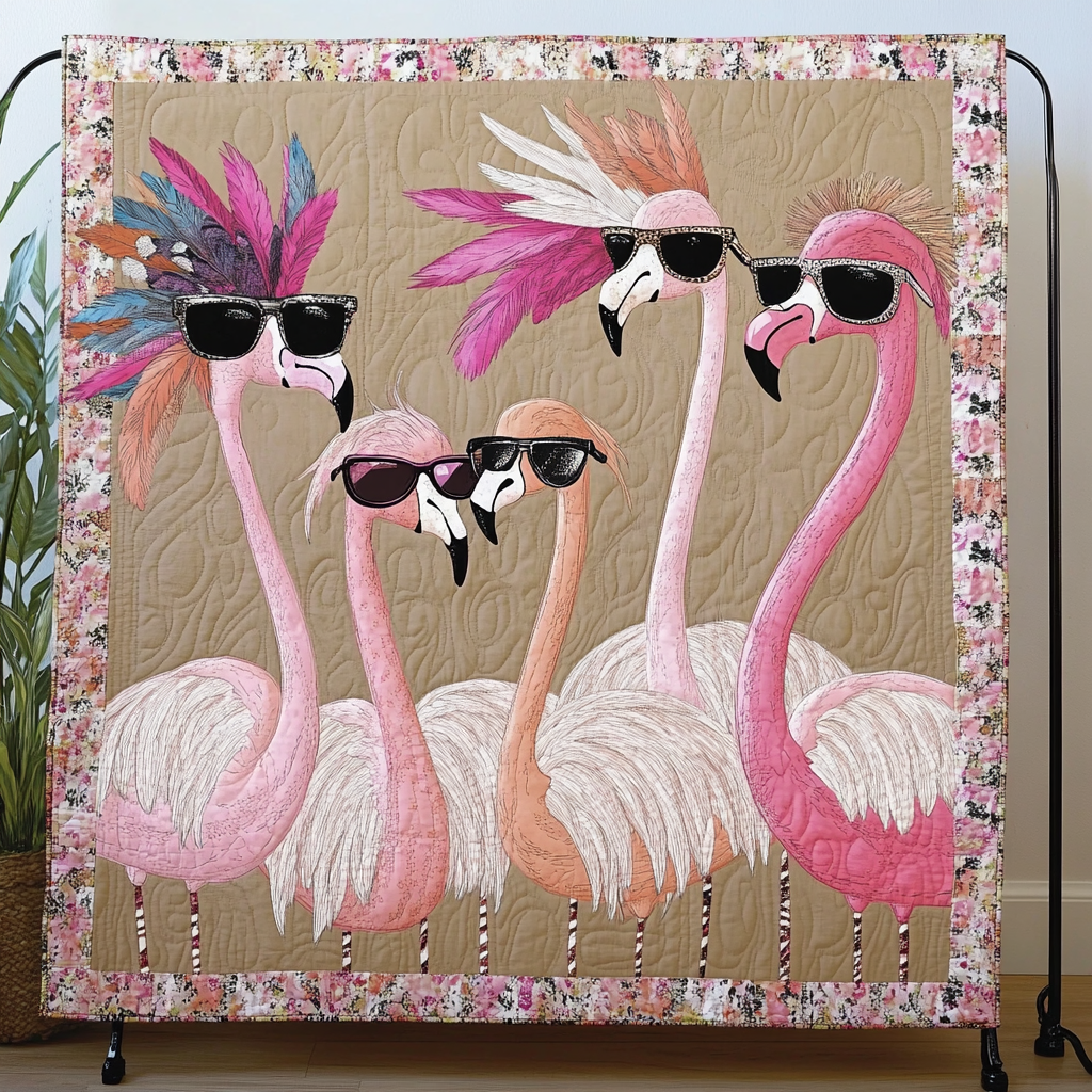 Beachside Beauties Quilted Blanket