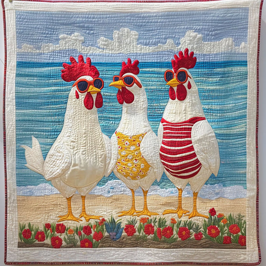 Beachside Beak Squad Quilted Blanket
