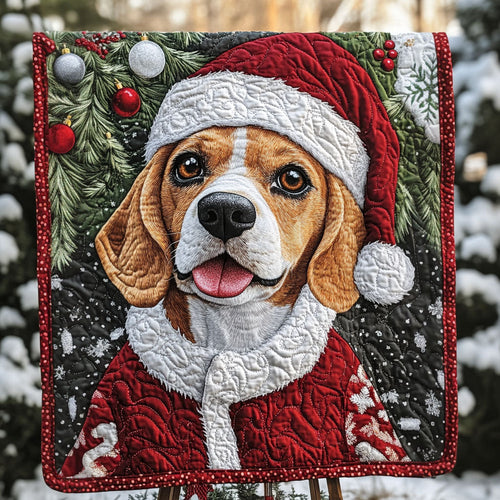 Beagle Christmas Cheer Quilted Blanket