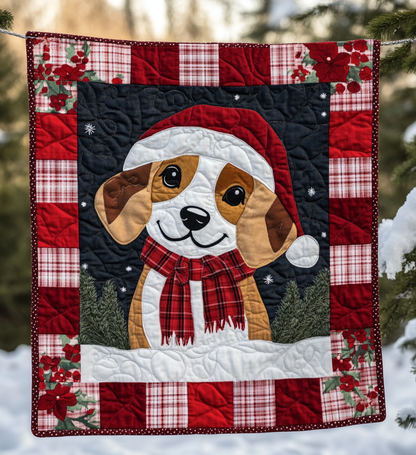 Beagle Frosty Fun Quilted Blanket