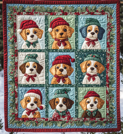 Beagle Noel Night Quilted Blanket