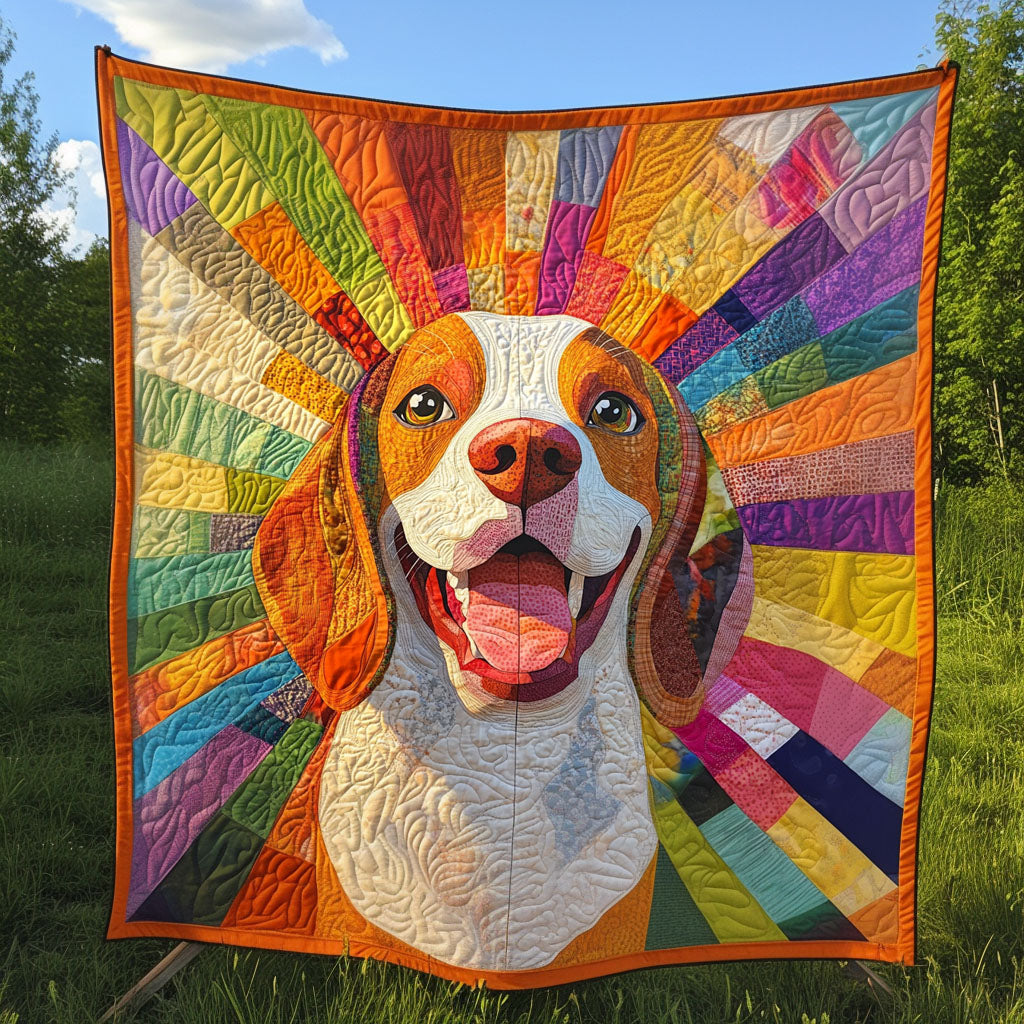 Beagle Sunburst Wonderland Quilted Blanket