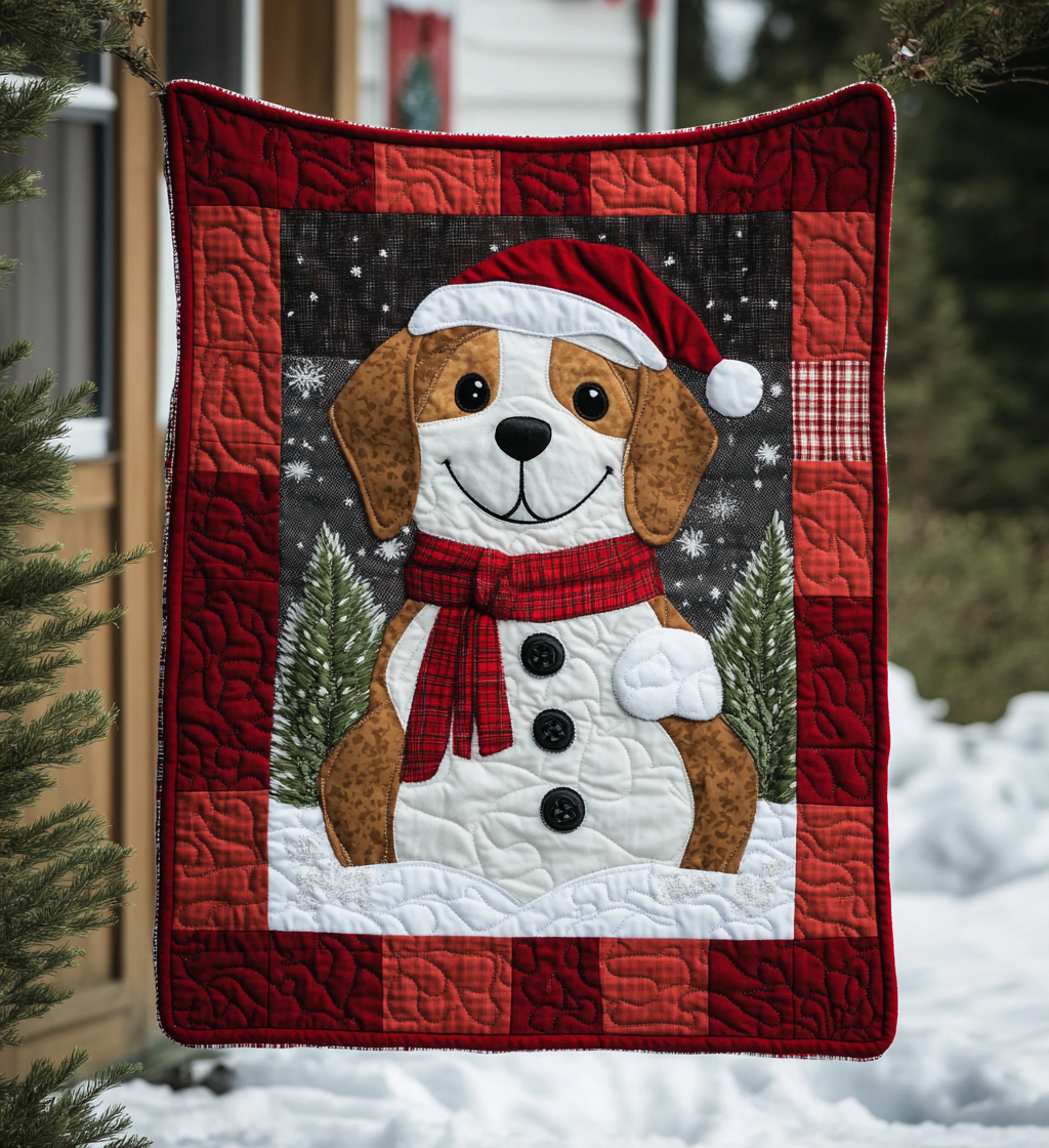 Beagle Winter Wishes Quilted Blanket