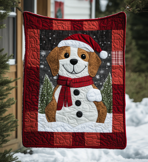 Beagle Winter Wishes Quilted Blanket