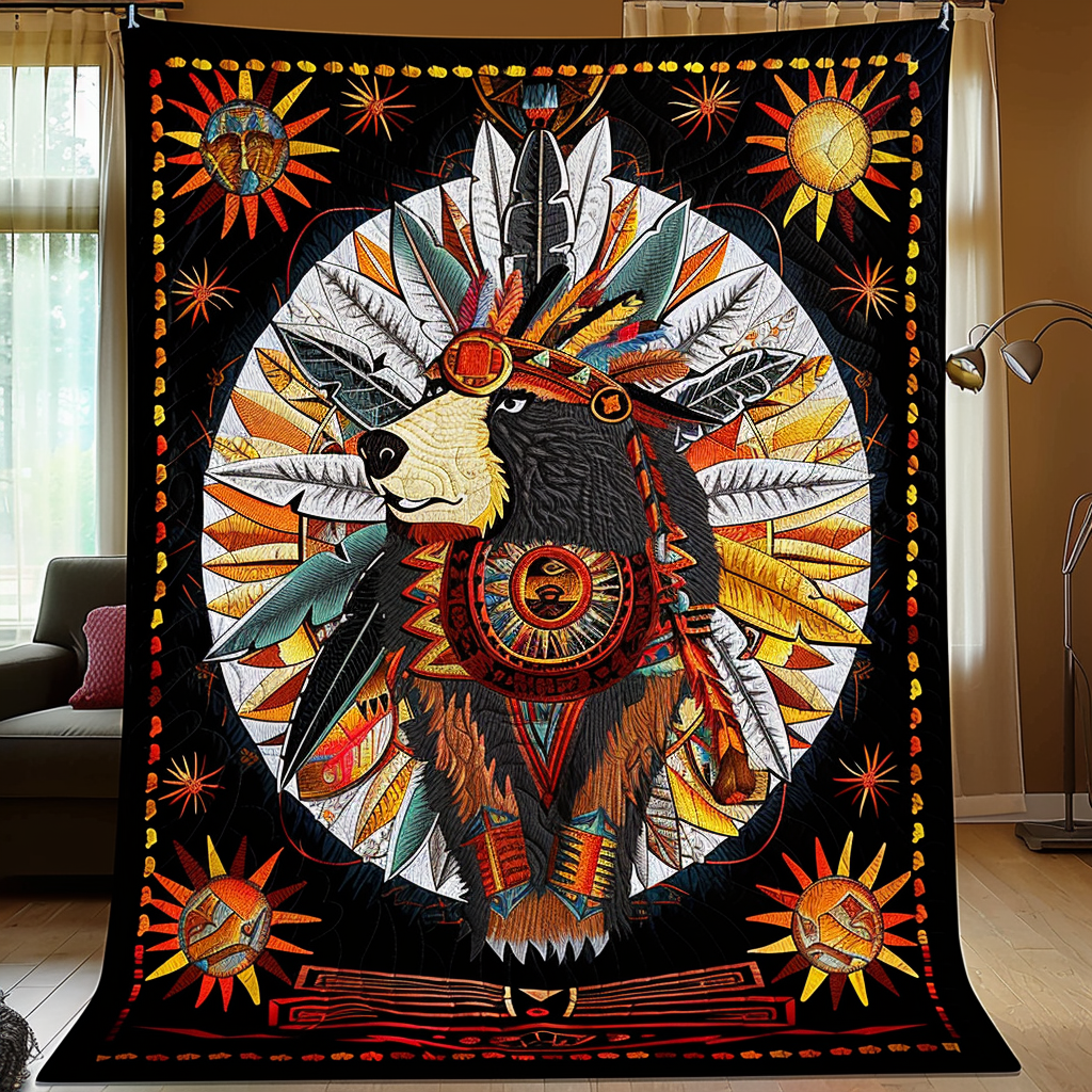 Bear Clan Heritage Quilted Blanket