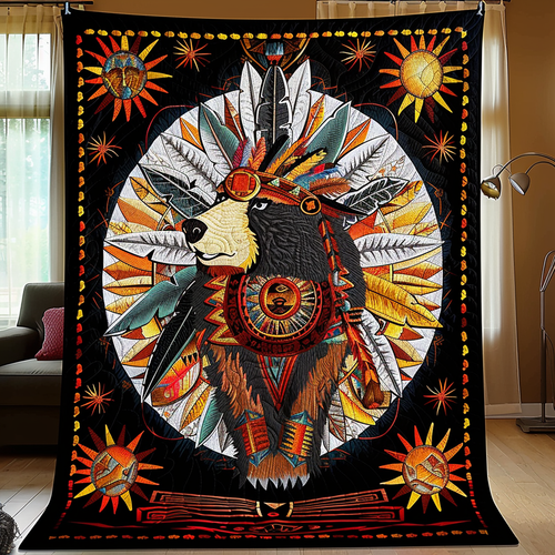 Bear Clan Heritage Quilted Blanket