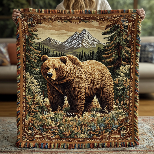 Bear Charm Woven Throw Blanket