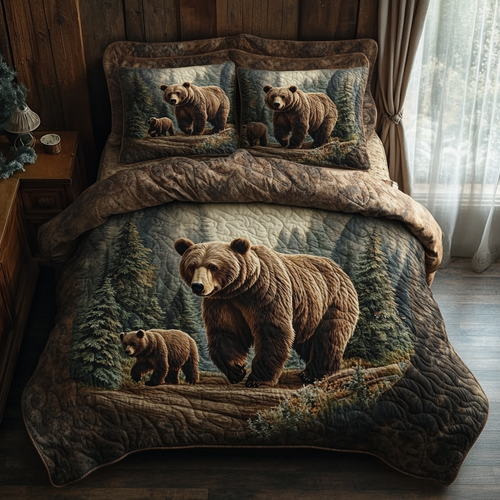 Bear Country 3-Piece Quilted Bedding Set